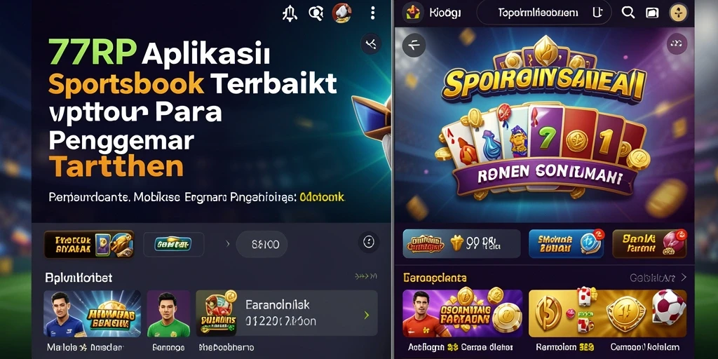 Tampilan utama 77RP dengan berbagai opsi taruhan olahraga.