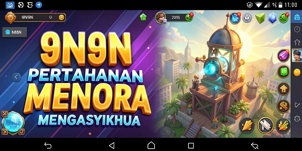 Gameplay menara pertahanan yang menarik dan seru di 9N9N.