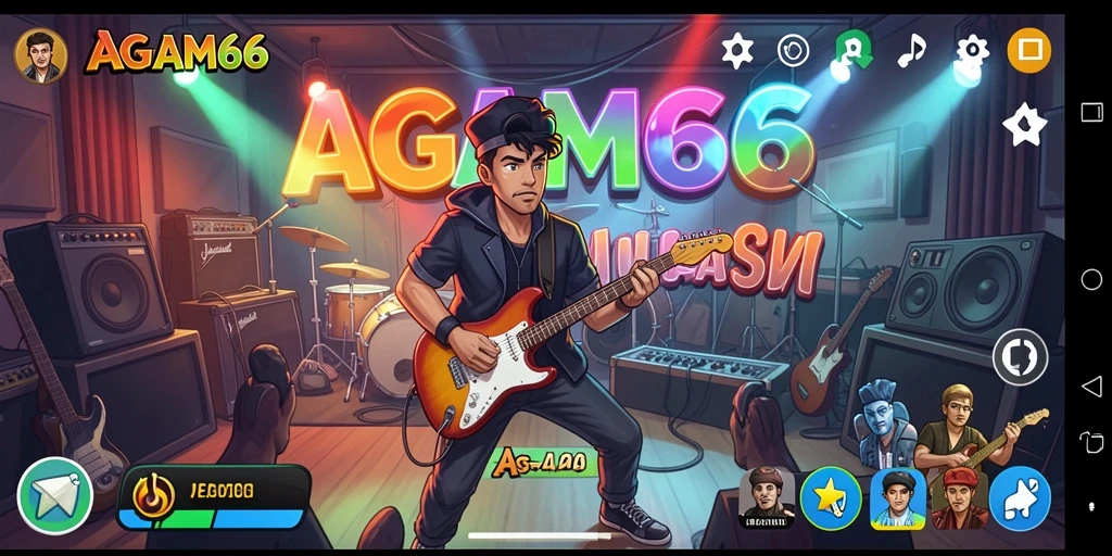 Tampilan seru gameplay musik di AGAM66 dengan beragam alat musik.