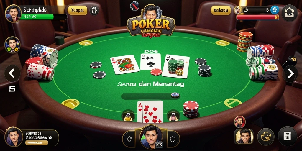Screenshot D06 menampilkan aksi seru permainan poker.