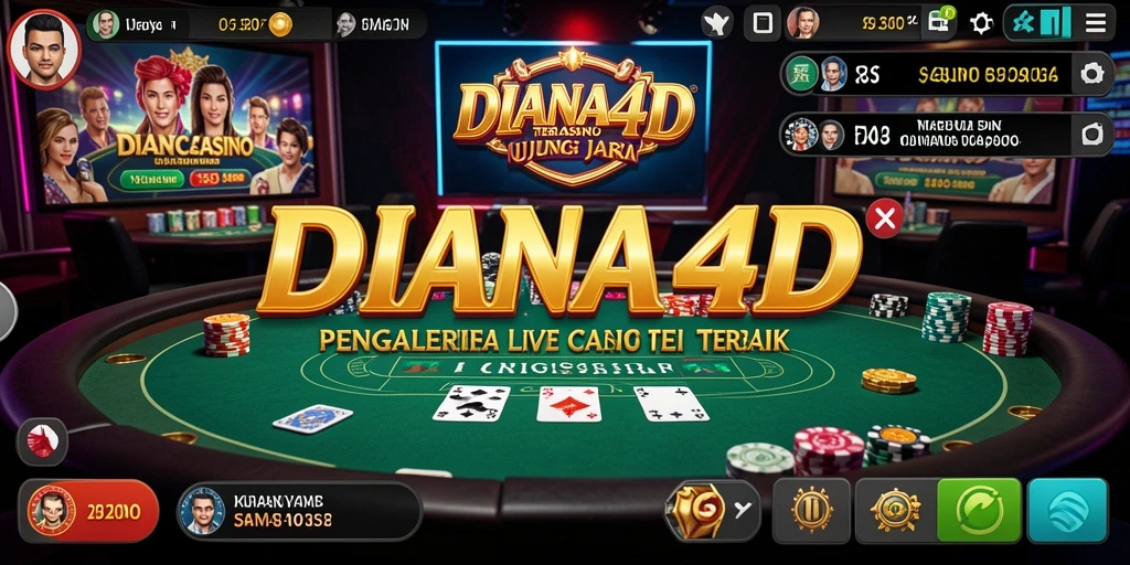 Screenshot utama DIANA4D menampilkan gameplay Live Casino yang menarik.