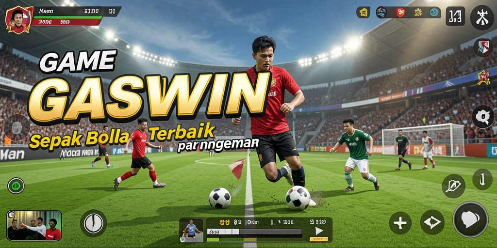 Gambar utama GASWIN menampilkan aksi seru di lapangan sepak bola.