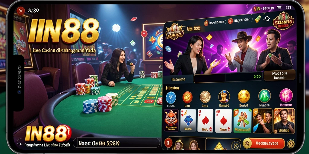 Tampilan gameplay Live Casino yang menegangkan di IN88.