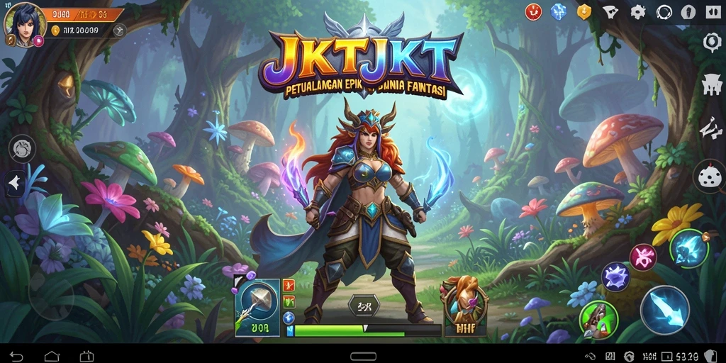Tangkapan layar gameplay JKTJKT yang menunjukkan pertarungan epik.