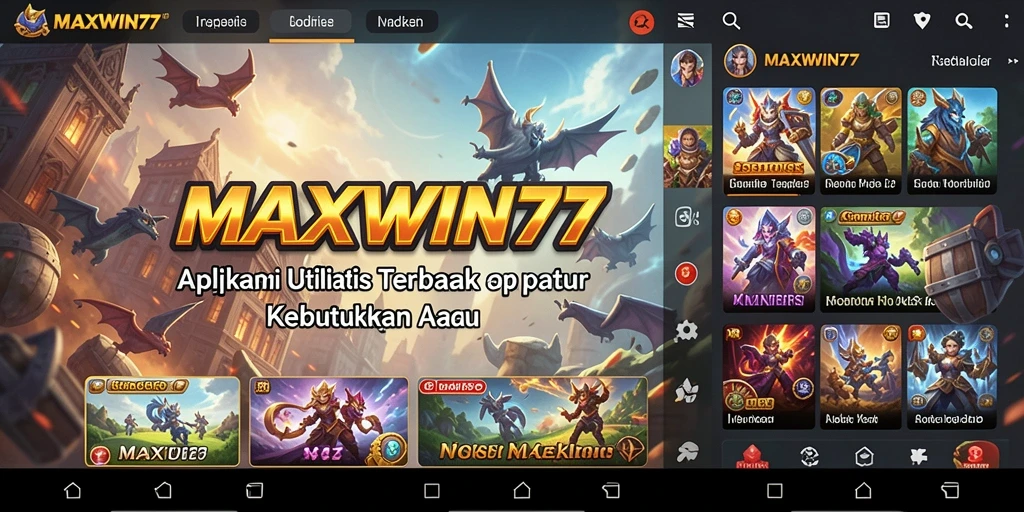 Screeenshot MAXWIN77 menampilkan antarmuka aplikasi Utility yang menarik dan mudah digunakan.
