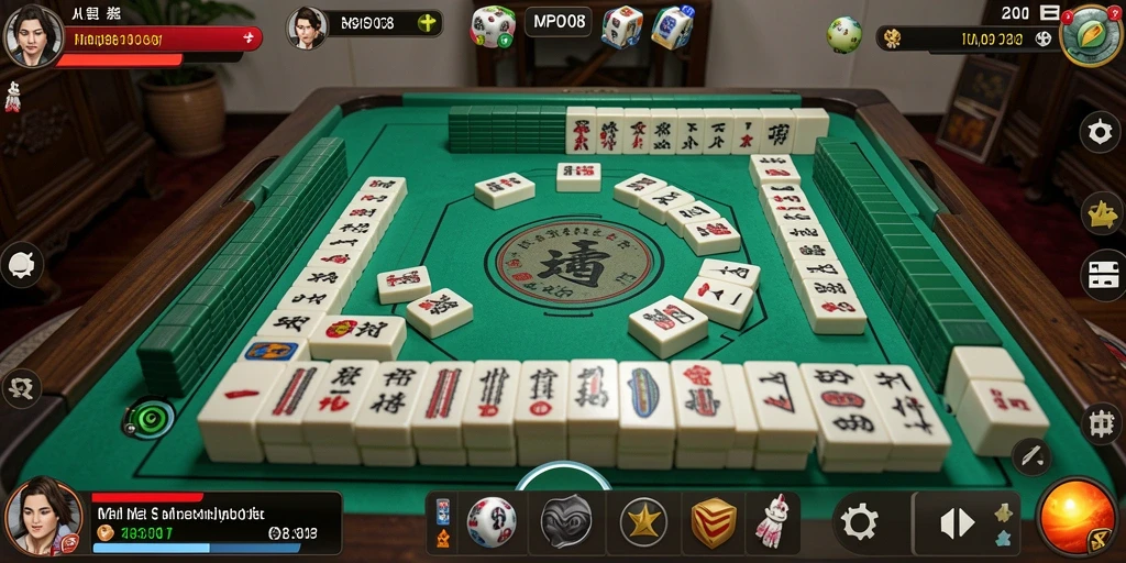 Screenshot utama MPO08 menampilkan gameplay Mahjong yang seru dan menantang.