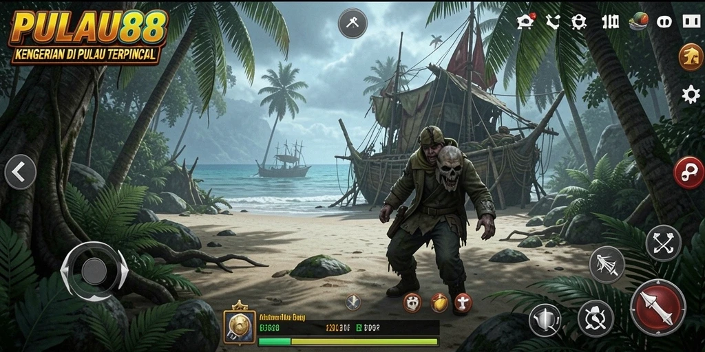 Tampilan gameplay menyeramkan di PULAU88 yang penuh dengan misteri.