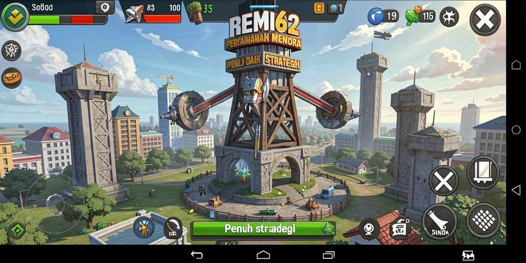 Tampilan gameplay seru dan menegangkan dari REMI62 Tower Defense.
