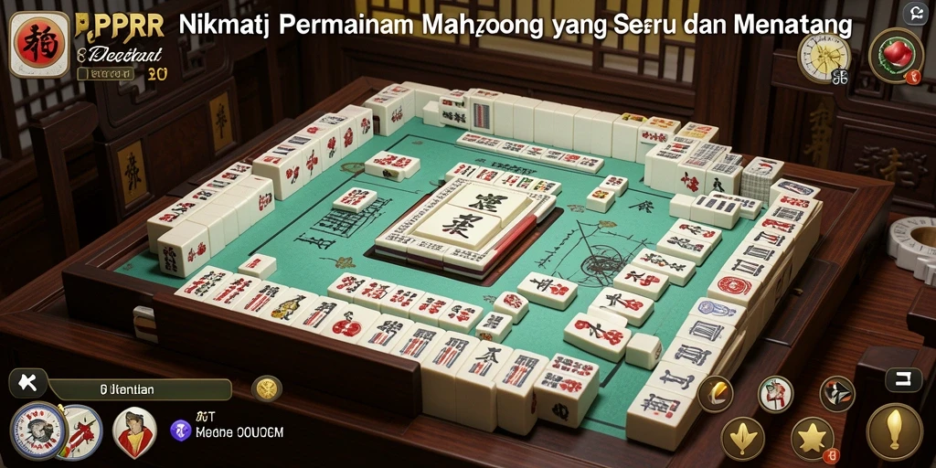 Tampilan gameplay seru dalam RPRR menampilkan strategi Mahjong yang menarik.
