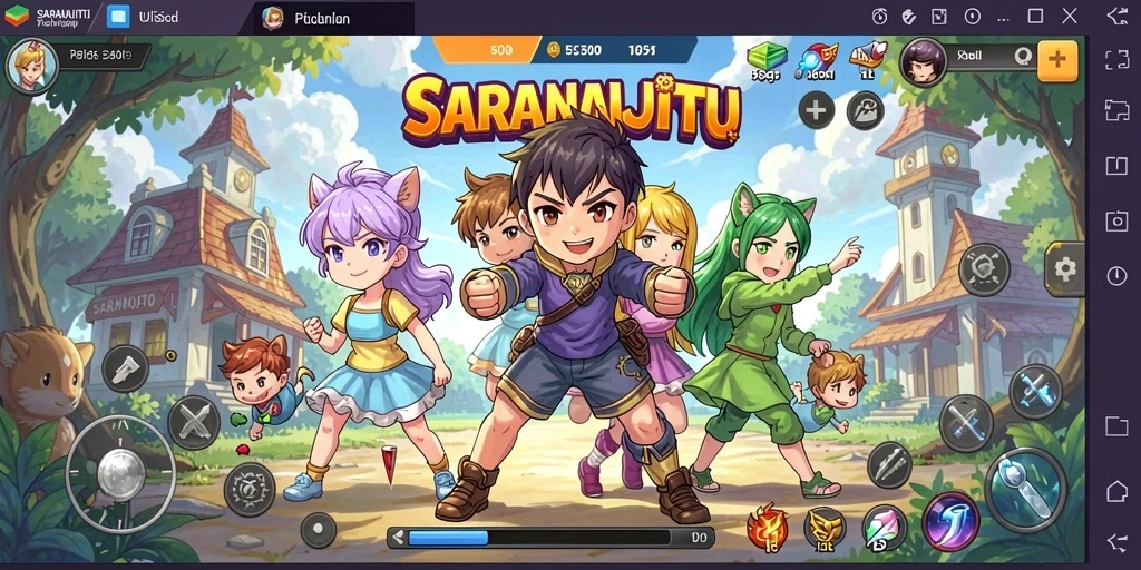 Tampilan gameplay yang seru dalam SARANAJITU.