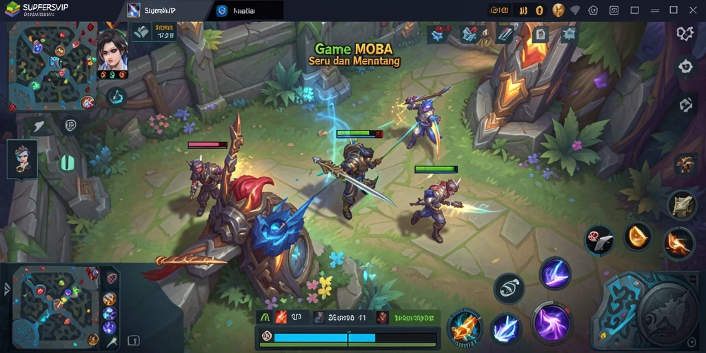Screenshot gameplay <strong>SUPERSVIP</strong> menunjukkan aksi pertarungan yang mendebarkan.